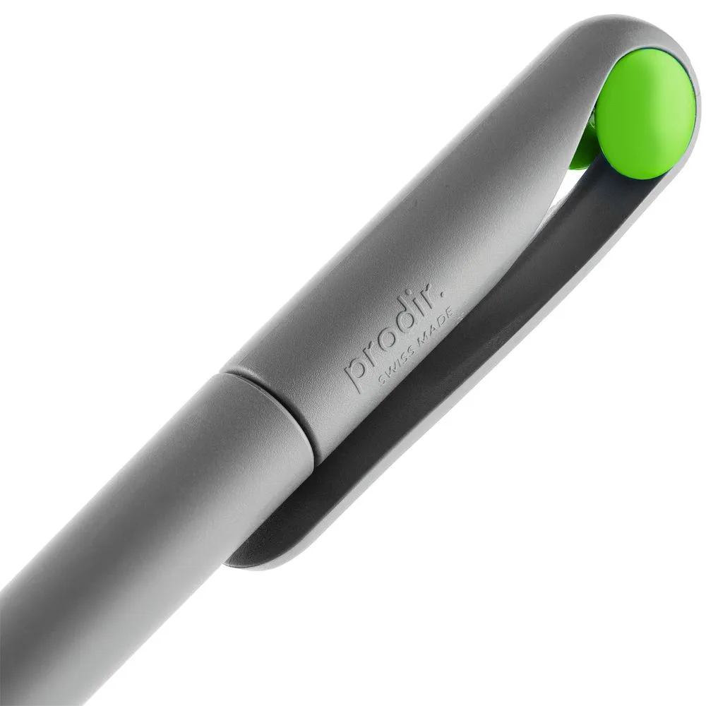 Ручка шариковая Prodir DS1 TMM Dot, серая с ярко-зеленым заказать онлайн с вашим дизайном на заказ в Москве и области