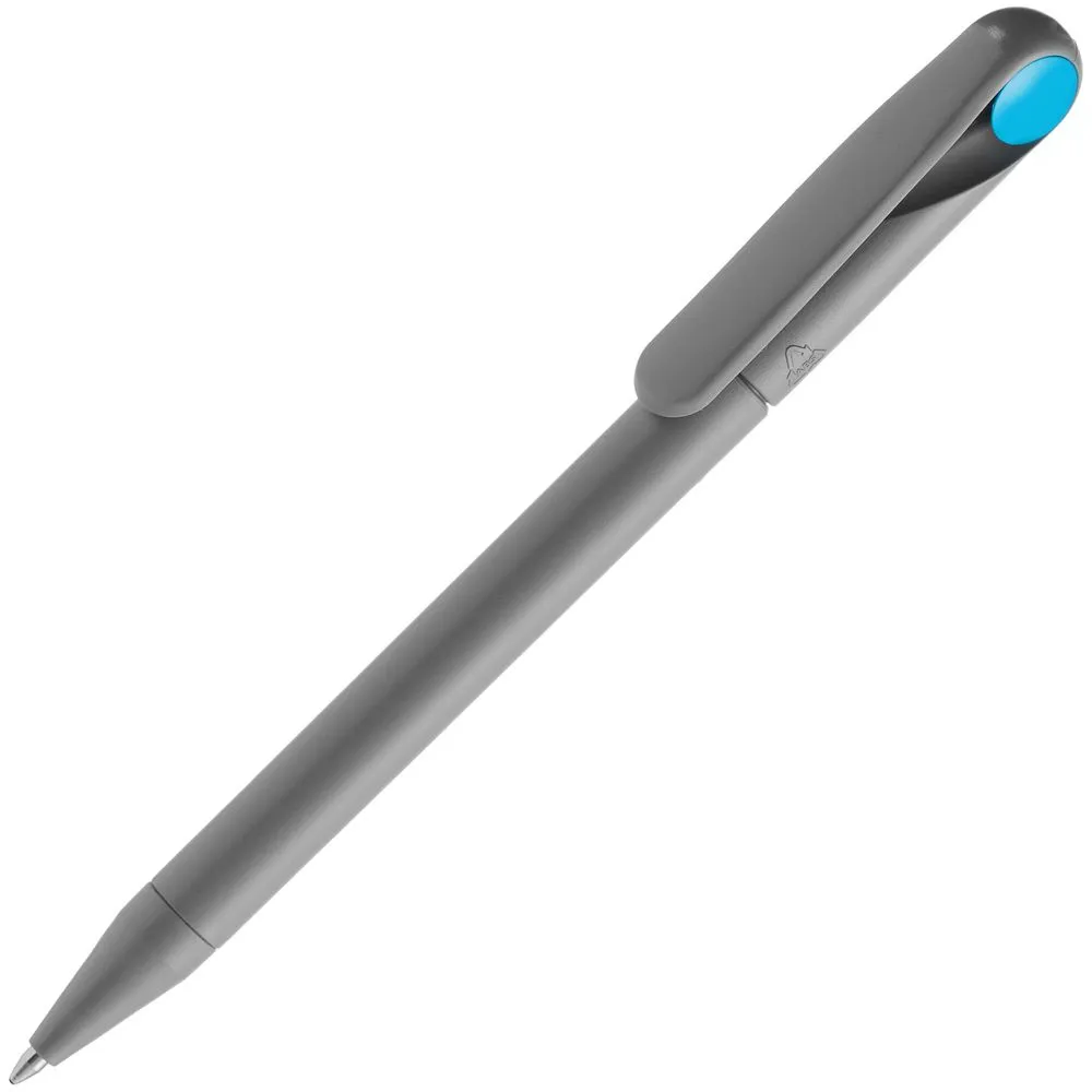 Ручка шариковая Prodir DS1 TMM Dot, серая с голубым заказать онлайн с вашим дизайном на заказ в Москве и области