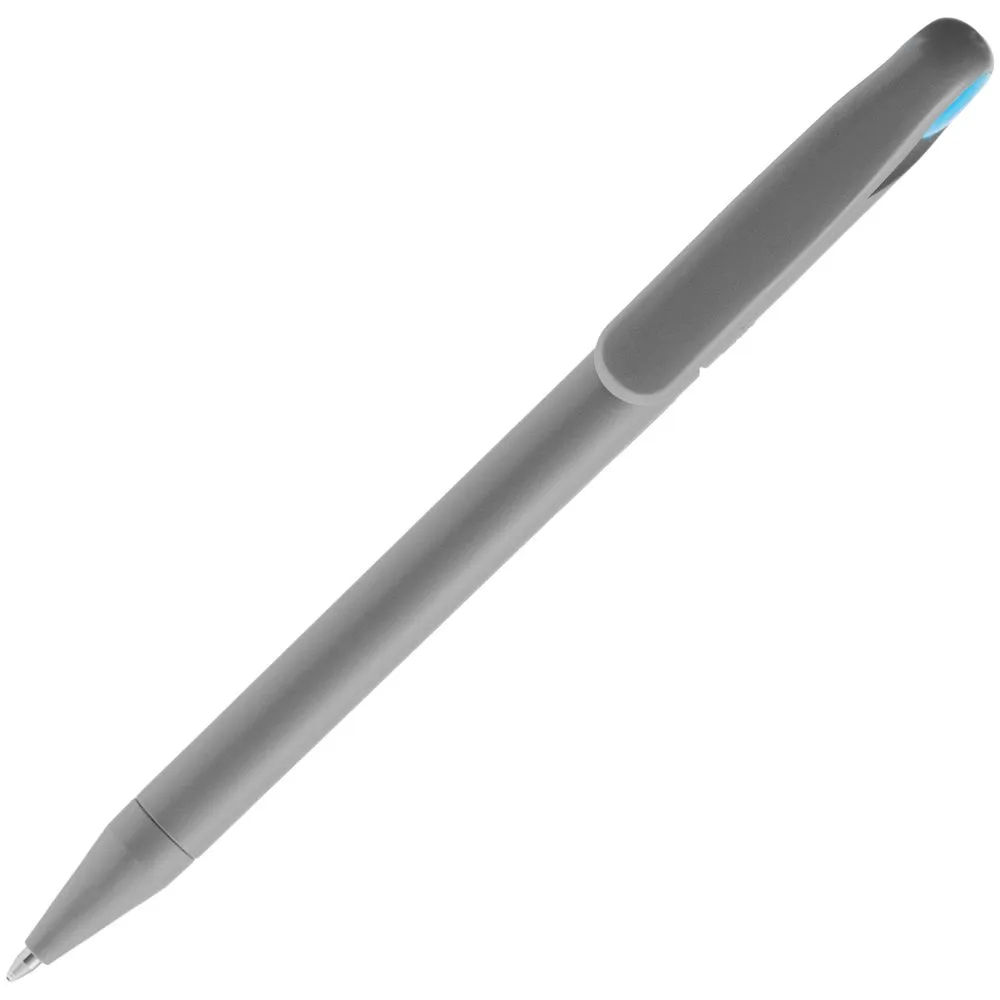 Ручка шариковая Prodir DS1 TMM Dot, серая с голубым заказать онлайн с вашим дизайном на заказ в Москве и области