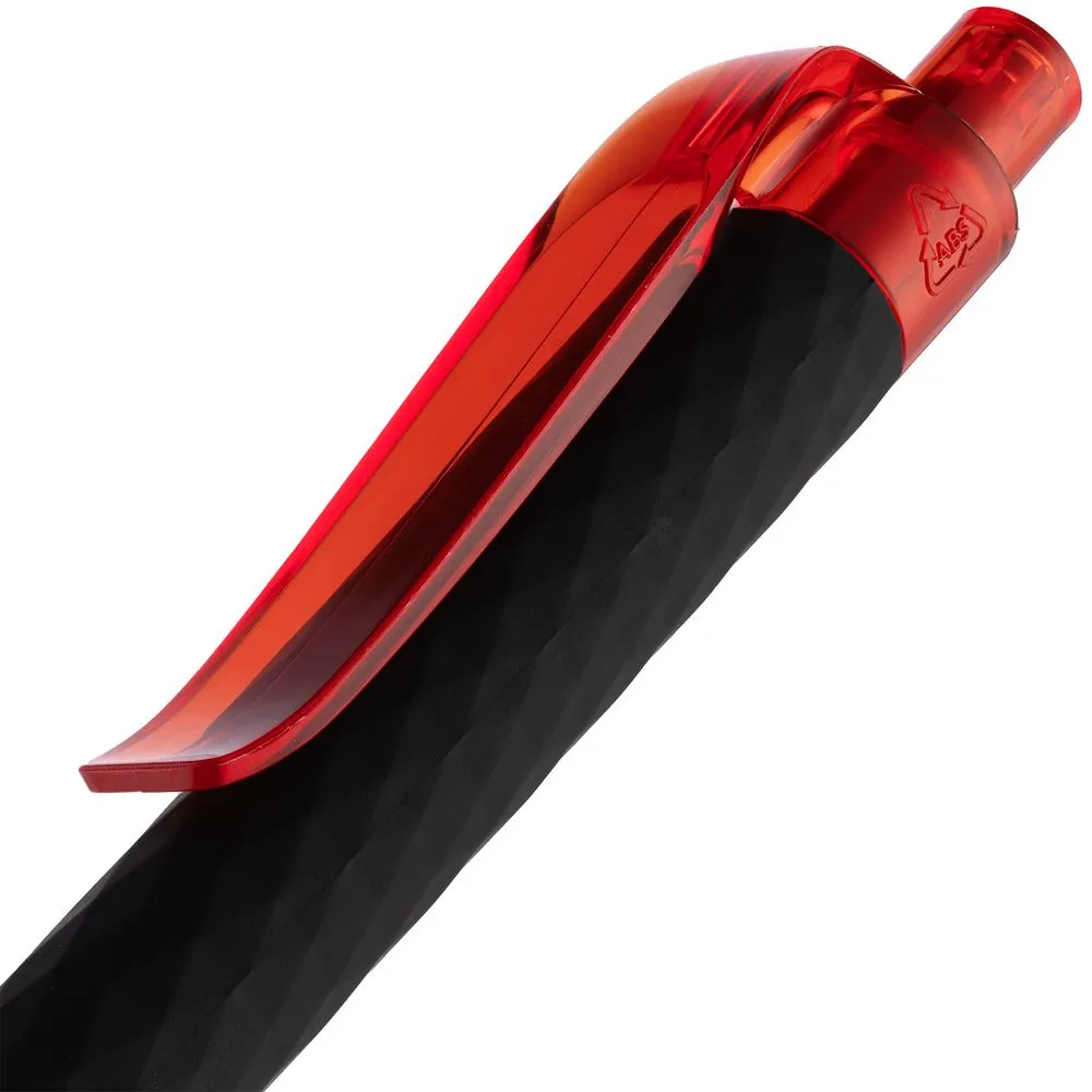 Ручка шариковая Prodir QS01 PRT-T Soft Touch, черная с красным заказать онлайн с вашим дизайном на заказ в Москве и области