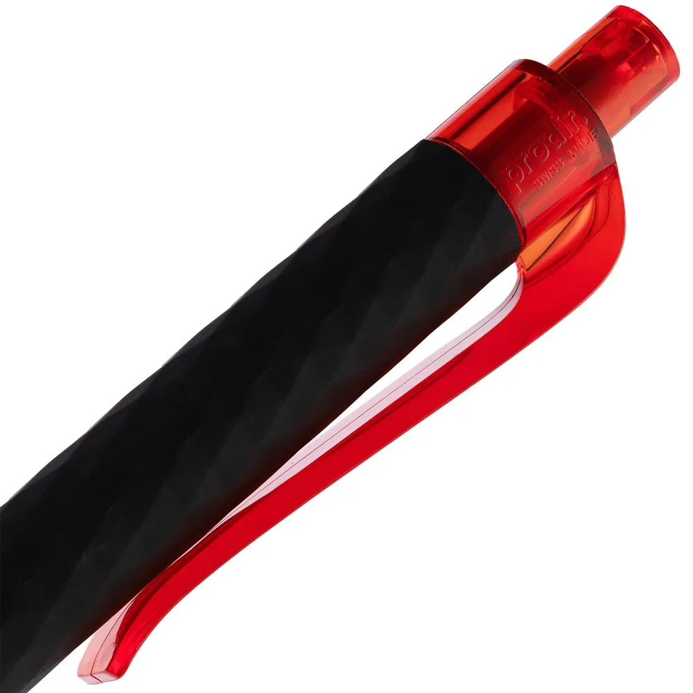 Ручка шариковая Prodir QS01 PRT-T Soft Touch, черная с красным заказать онлайн с вашим дизайном на заказ в Москве и области