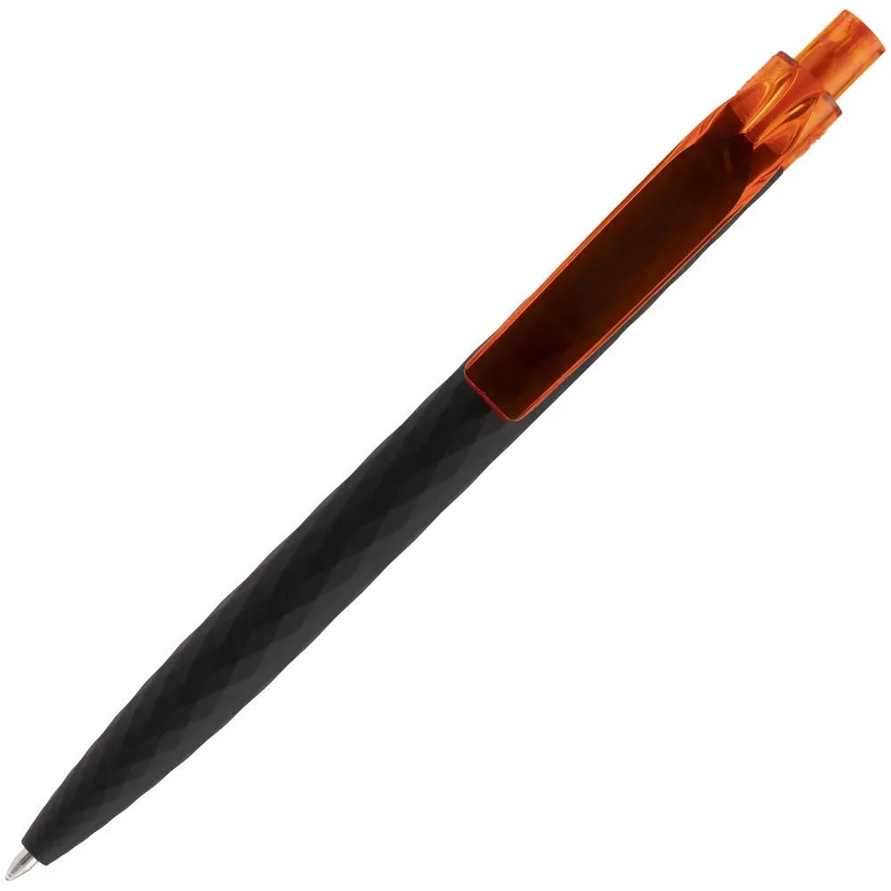 Ручка шариковая Prodir QS01 PRT-T Soft Touch, черная с оранжевым заказать онлайн с вашим дизайном на заказ в Москве и области