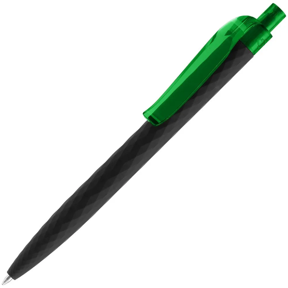 Ручка шариковая Prodir QS01 PRT-T Soft Touch, черная с зеленым заказать онлайн с вашим дизайном на заказ в Москве и области