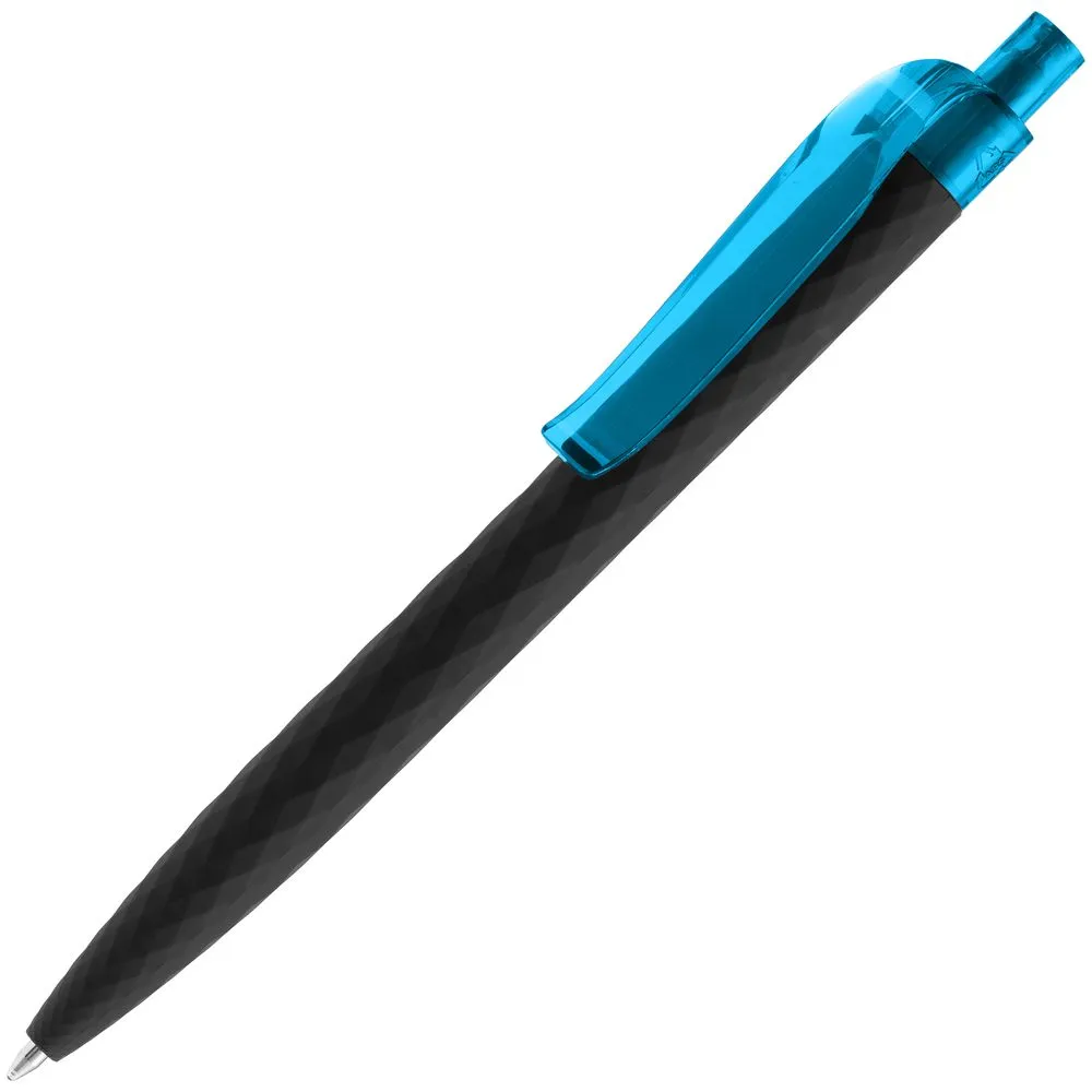 Ручка шариковая Prodir QS01 PRT-T Soft Touch, черная с голубым заказать онлайн с вашим дизайном на заказ в Москве и области