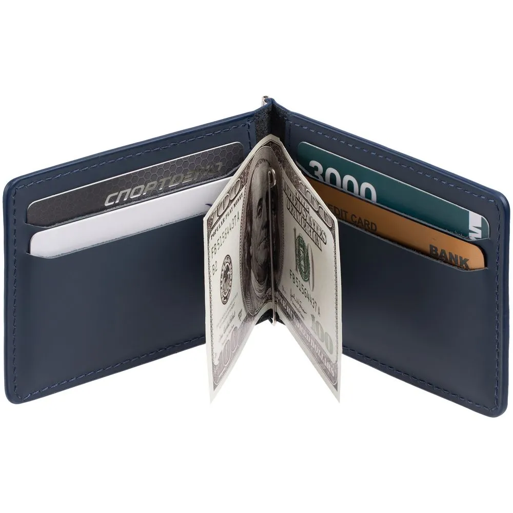 Зажим для купюр Alaska, синий заказать онлайн с вашим дизайном на заказ в Москве и области