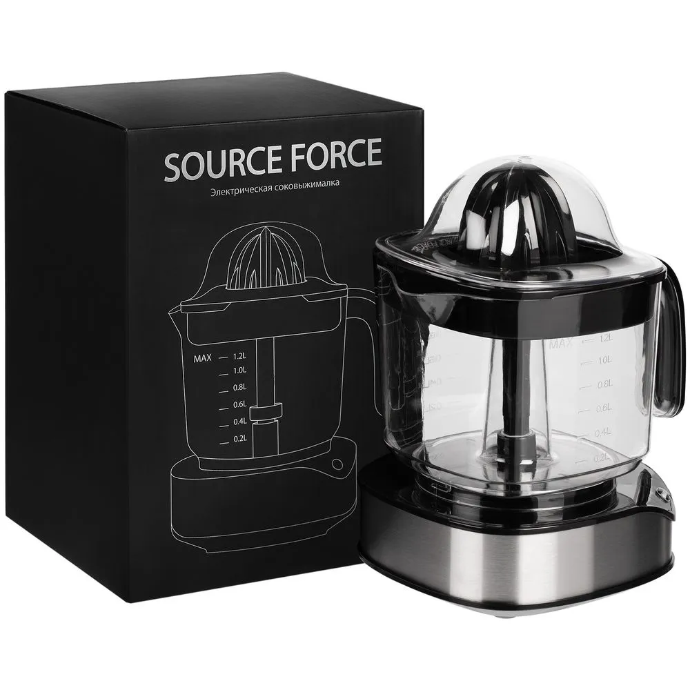 Электрическая соковыжималка для цитрусовых Source Force, серебристо-черная заказать онлайн с вашим дизайном на заказ в Москве и области