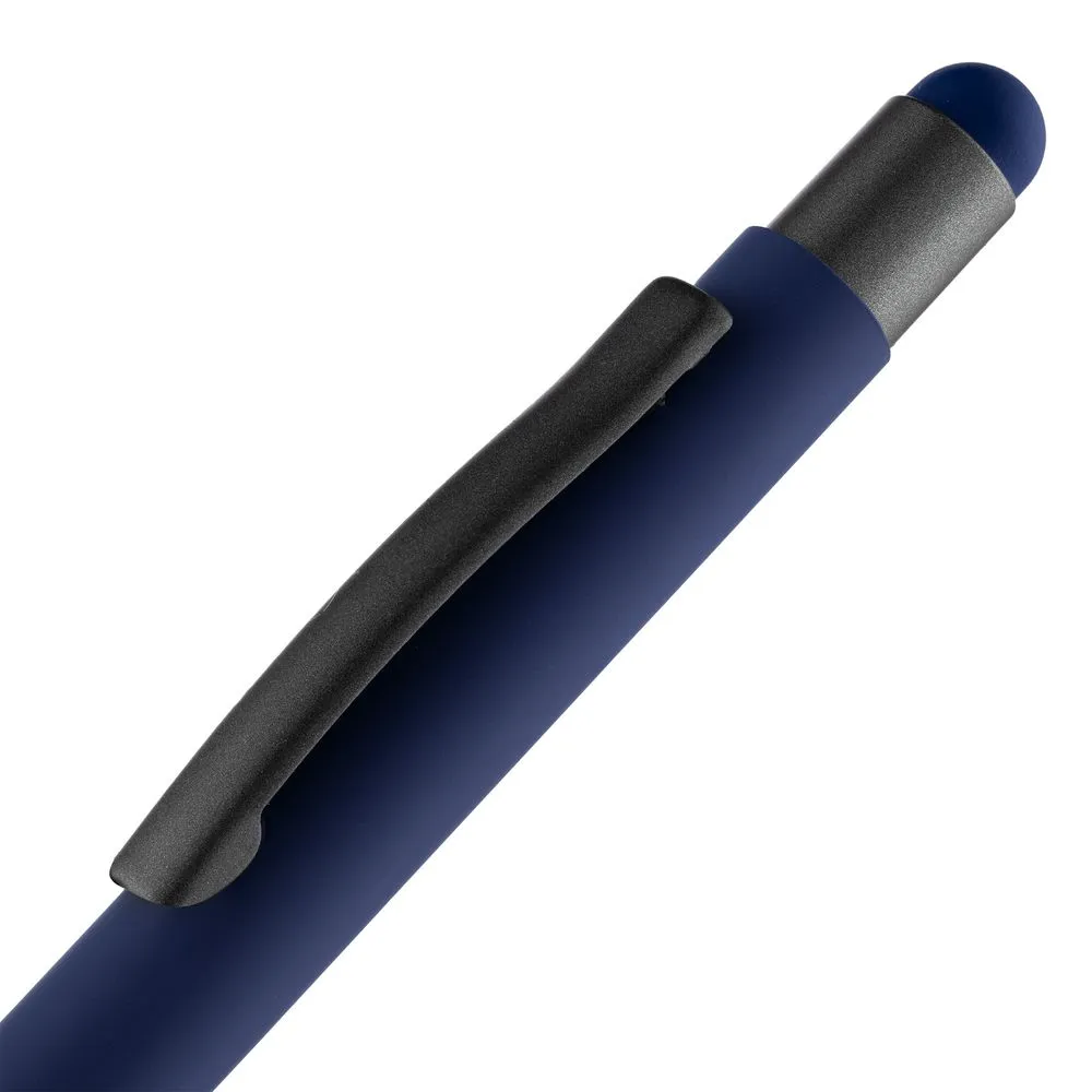Ручка шариковая Digit Soft Touch со стилусом, синяя заказать онлайн с вашим дизайном на заказ в Москве и области