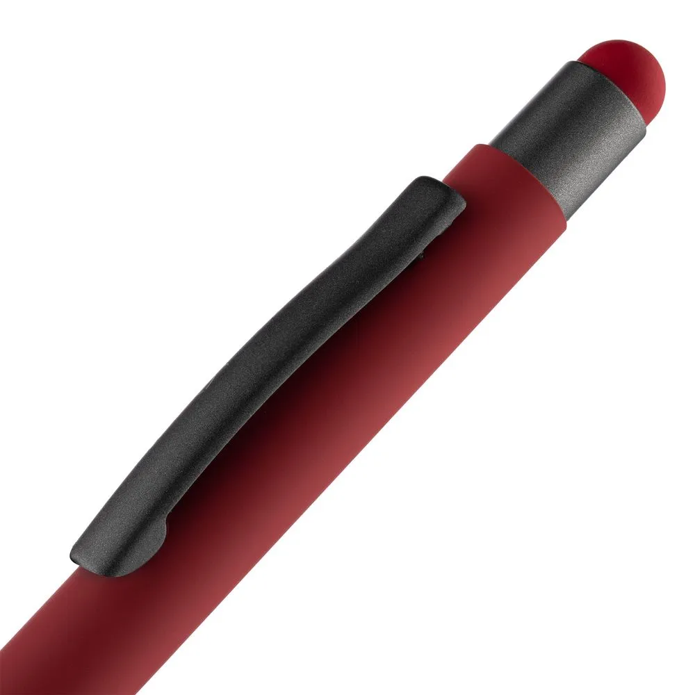 Ручка шариковая Digit Soft Touch со стилусом, красная заказать онлайн с вашим дизайном на заказ в Москве и области
