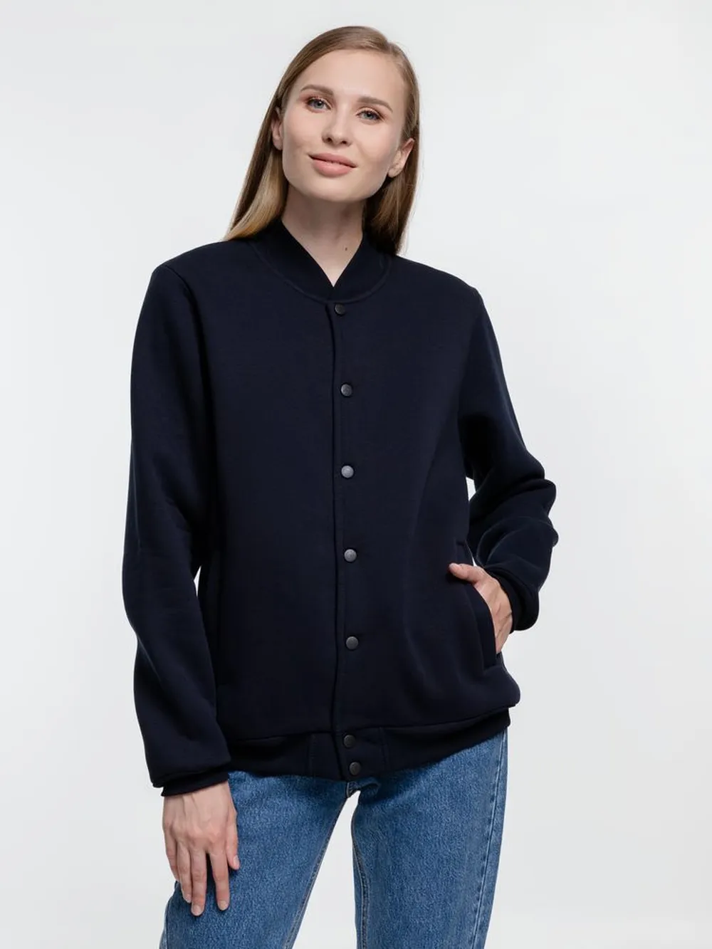 Бомбер Graduate, темно-синий заказать онлайн с вашим дизайном на заказ в Москве и области