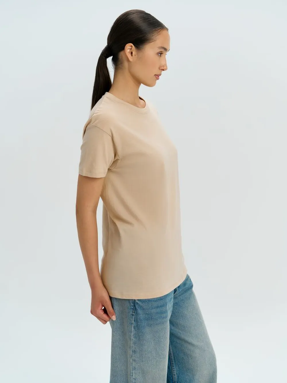 Футболка Regent 150 бежевая (песок), размер XS заказать онлайн с вашим дизайном на заказ в Москве и области