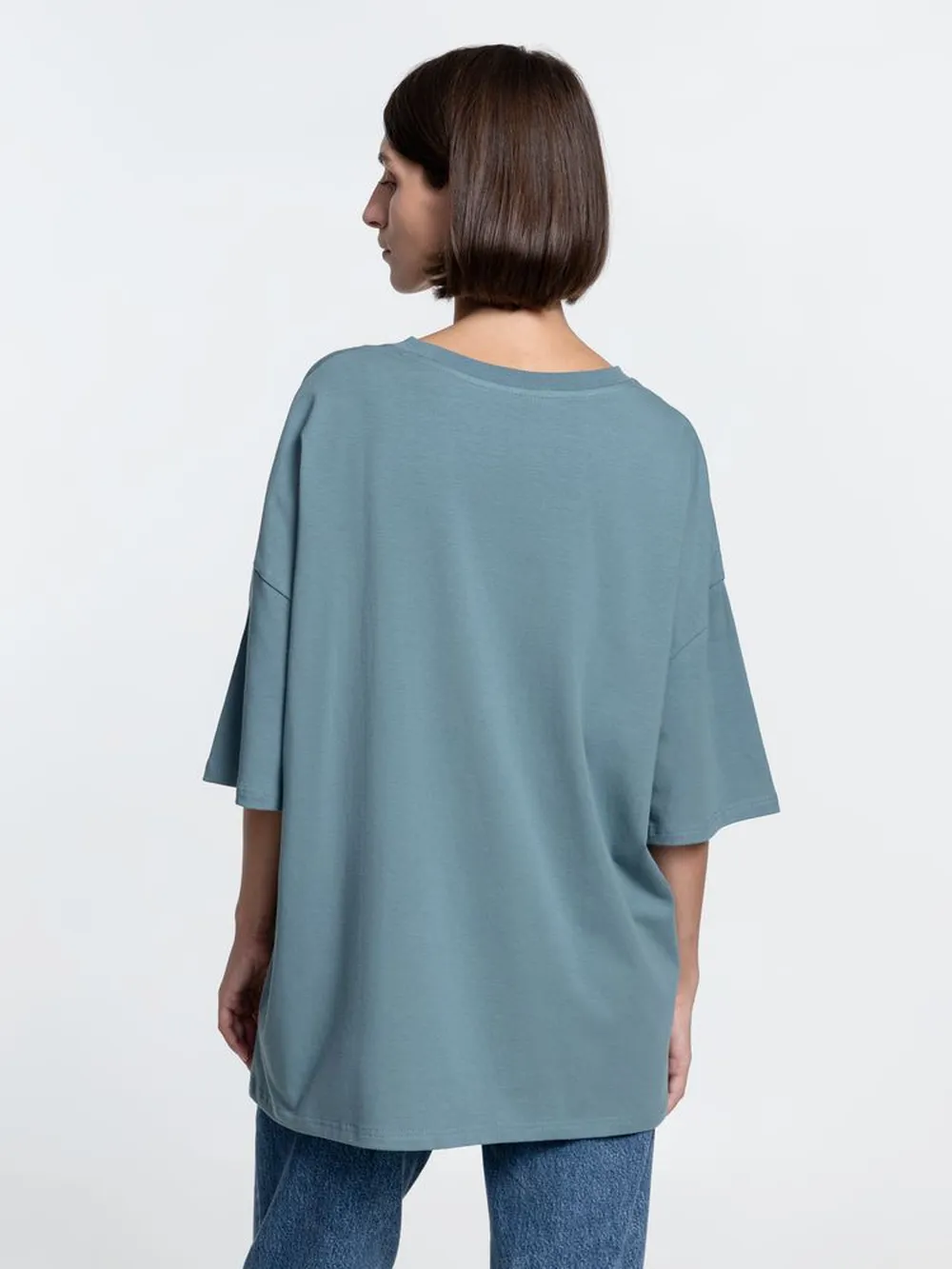 Футболка унисекс оверсайз Crosstown, серо-зеленая, размер M заказать онлайн с вашим дизайном на заказ в Москве и области