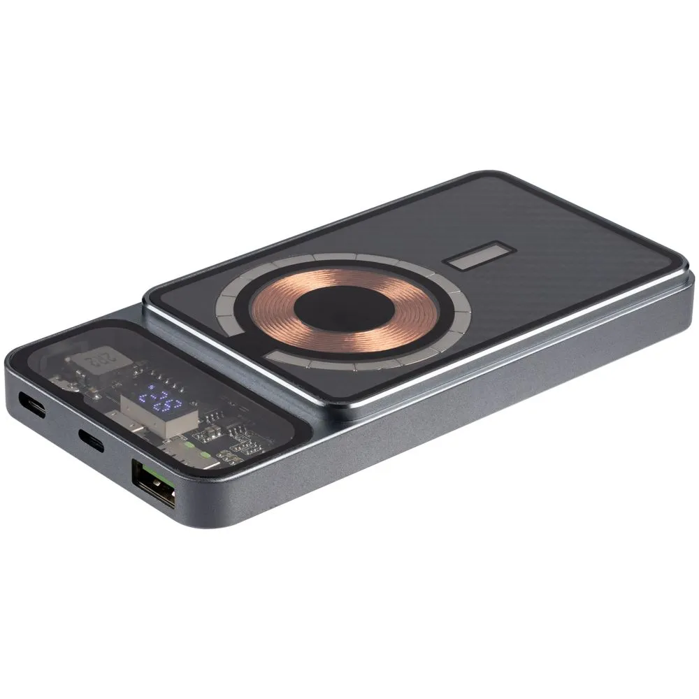 Магнитный беспроводной аккумулятор Cooper Prime 10000 мАч, темно-серый заказать онлайн с вашим дизайном на заказ в Москве и области