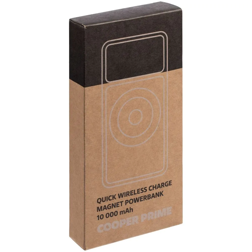 Магнитный беспроводной аккумулятор Cooper Prime 10000 мАч, темно-серый заказать онлайн с вашим дизайном на заказ в Москве и области