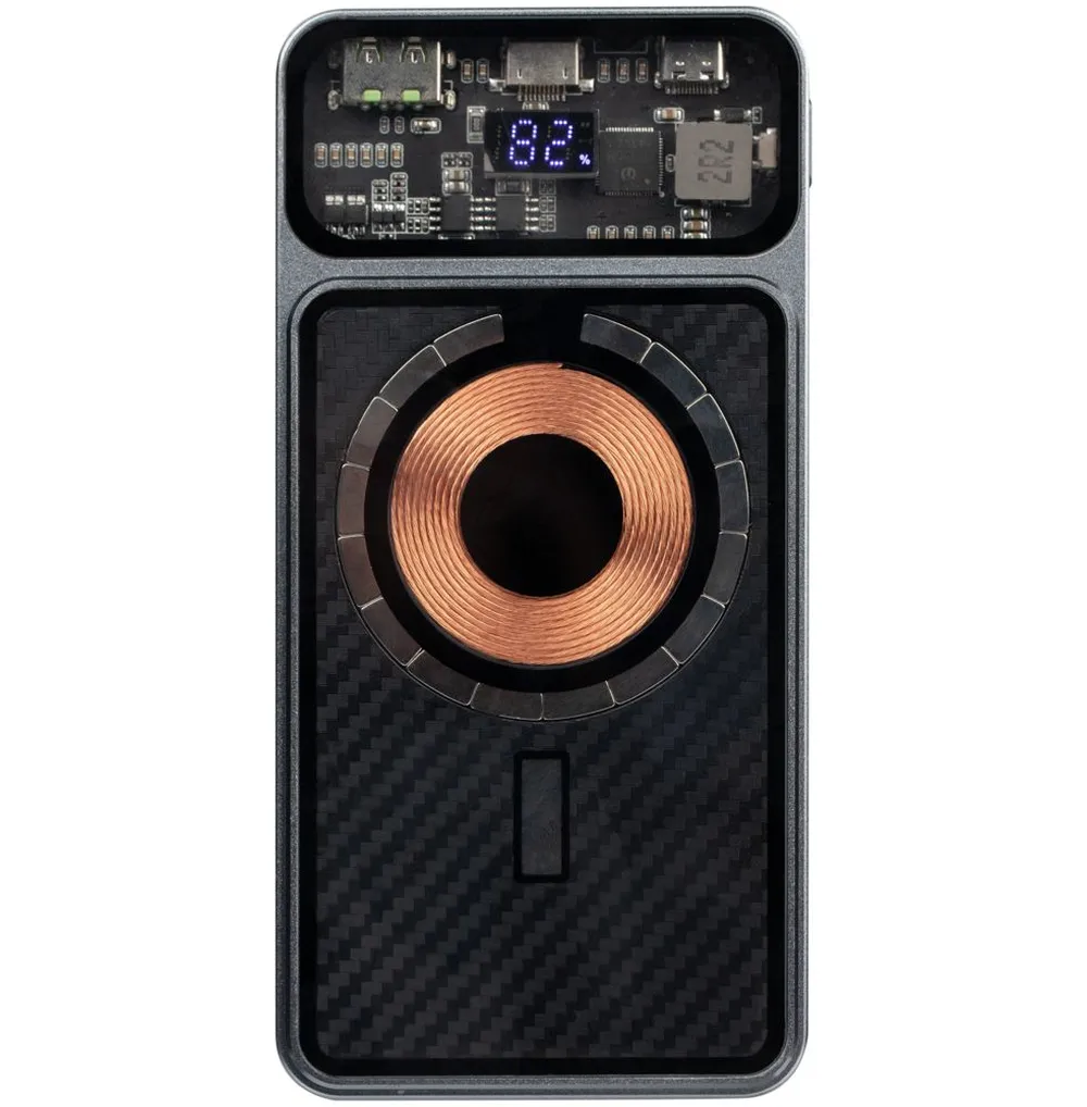 Магнитный беспроводной аккумулятор Cooper Prime 10000 мАч, темно-серый заказать онлайн с вашим дизайном на заказ в Москве и области