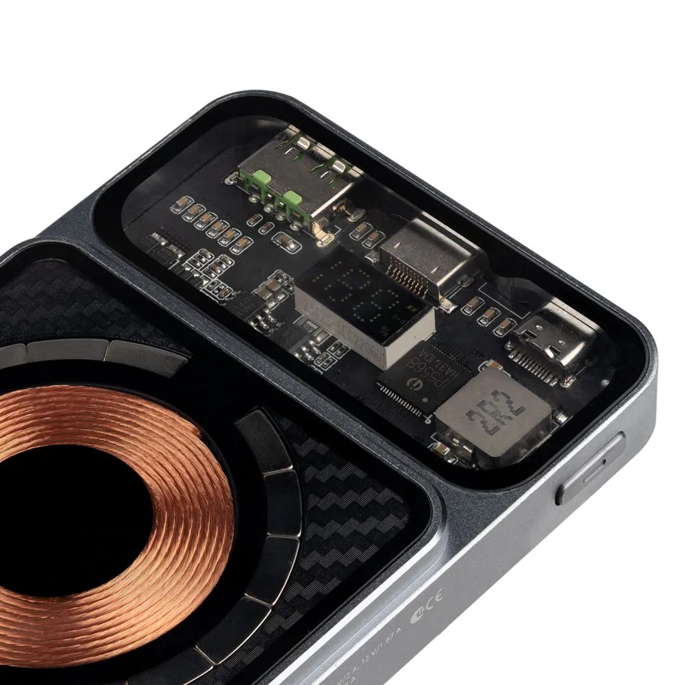 Магнитный беспроводной аккумулятор Cooper Prime 10000 мАч, темно-серый заказать онлайн с вашим дизайном на заказ в Москве и области