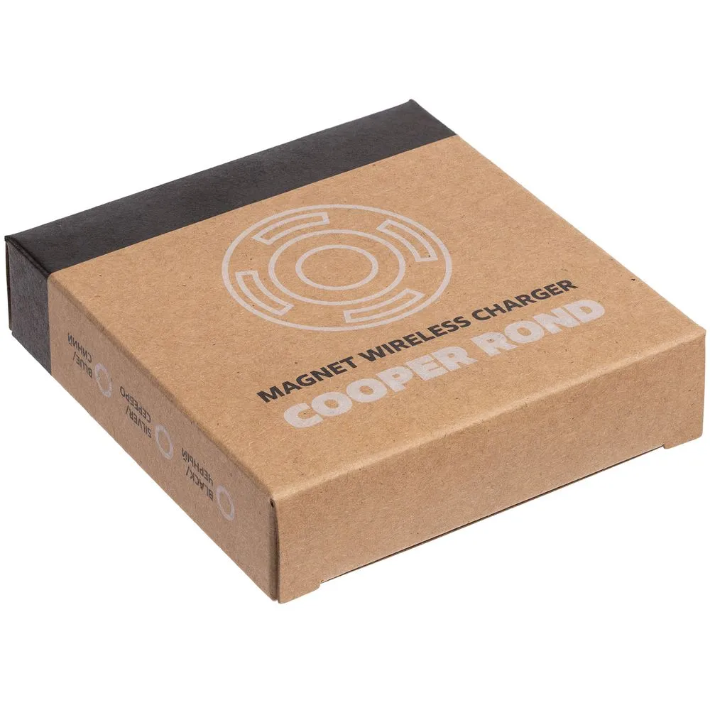 Магнитное зарядное устройство Cooper Rond, 15 Вт, синее заказать онлайн с вашим дизайном на заказ в Москве и области