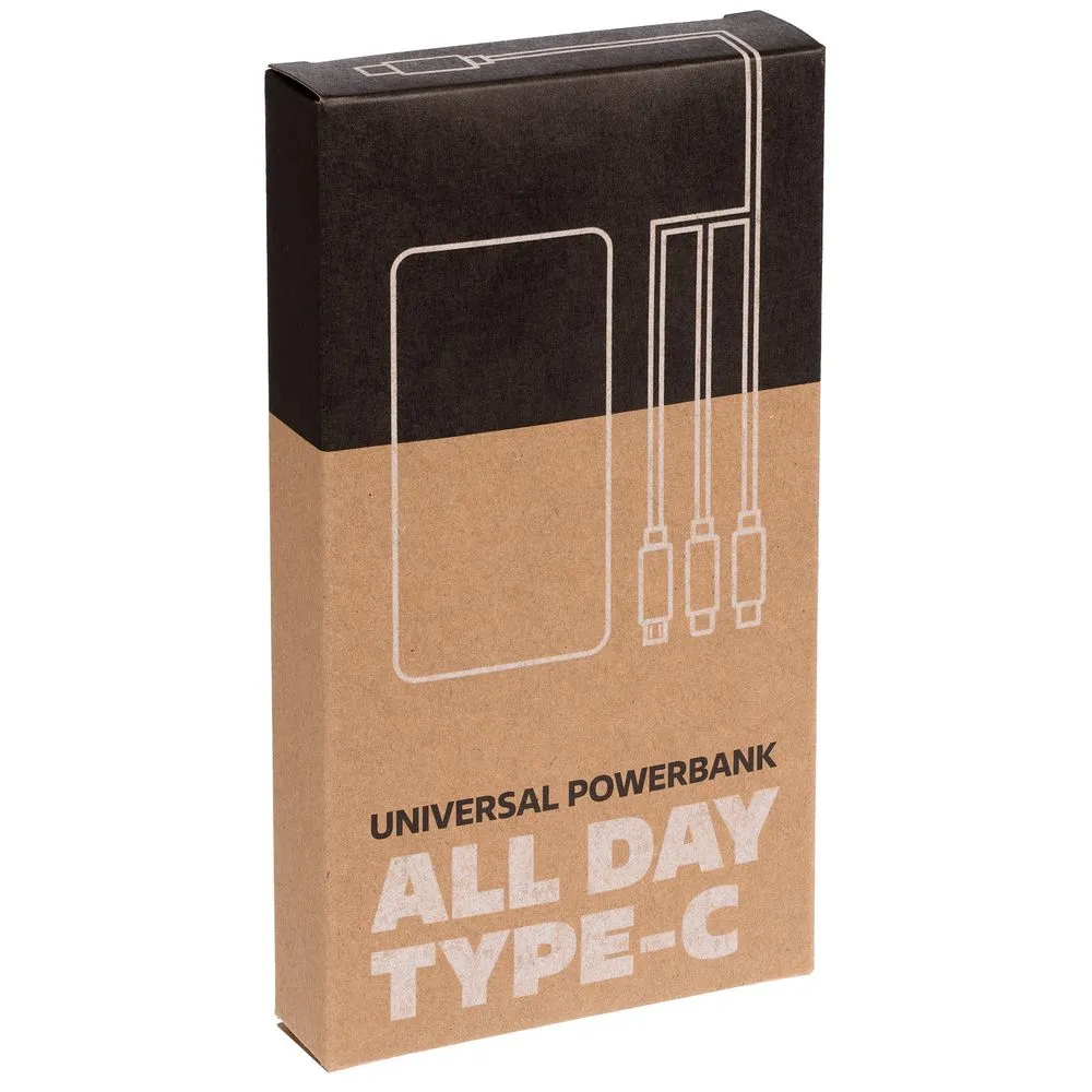 Аккумулятор Uniscend All Day Type-C 10000 мAч, синий заказать онлайн с вашим дизайном на заказ в Москве и области
