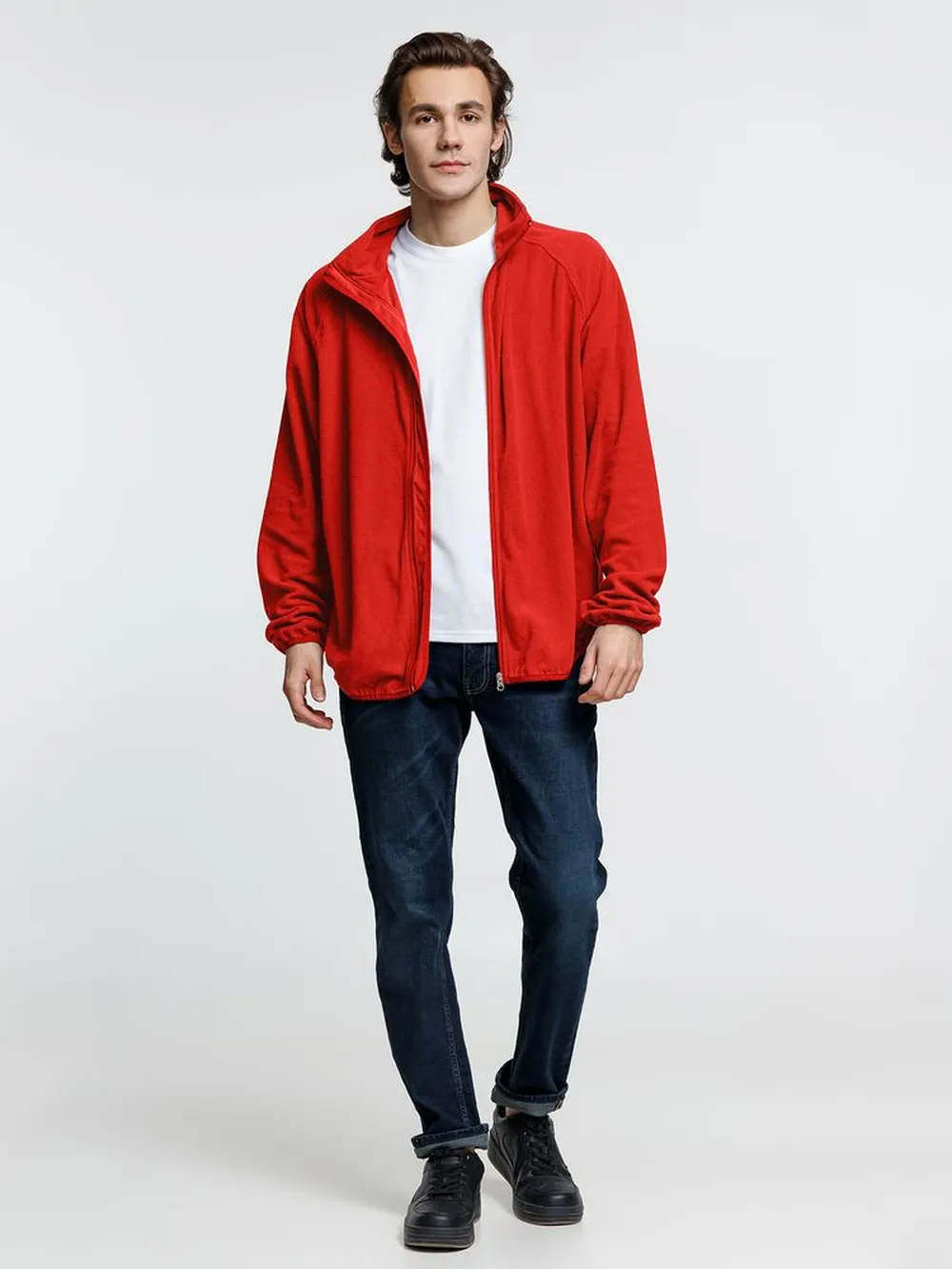 Куртка флисовая унисекс Fliska, красная, размер XL/XXL заказать онлайн с вашим дизайном на заказ в Москве и области