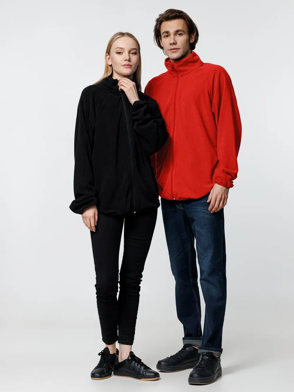 Куртка флисовая унисекс Fliska, красная, размер XL/XXL заказать онлайн с вашим дизайном на заказ в Москве и области