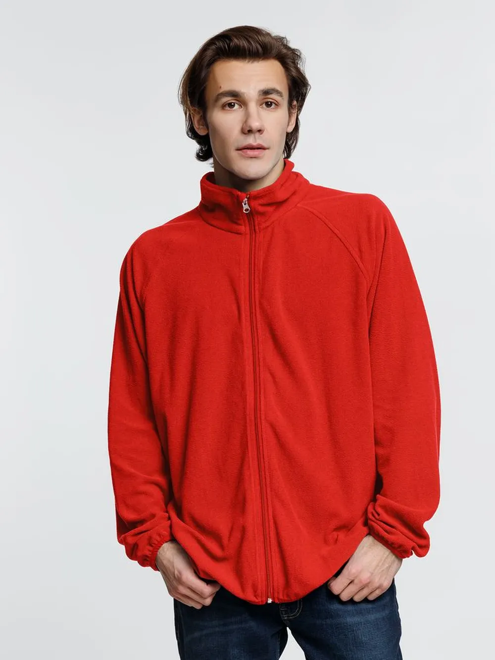 Куртка флисовая унисекс Fliska, красная, размер XL/XXL заказать онлайн с вашим дизайном на заказ в Москве и области