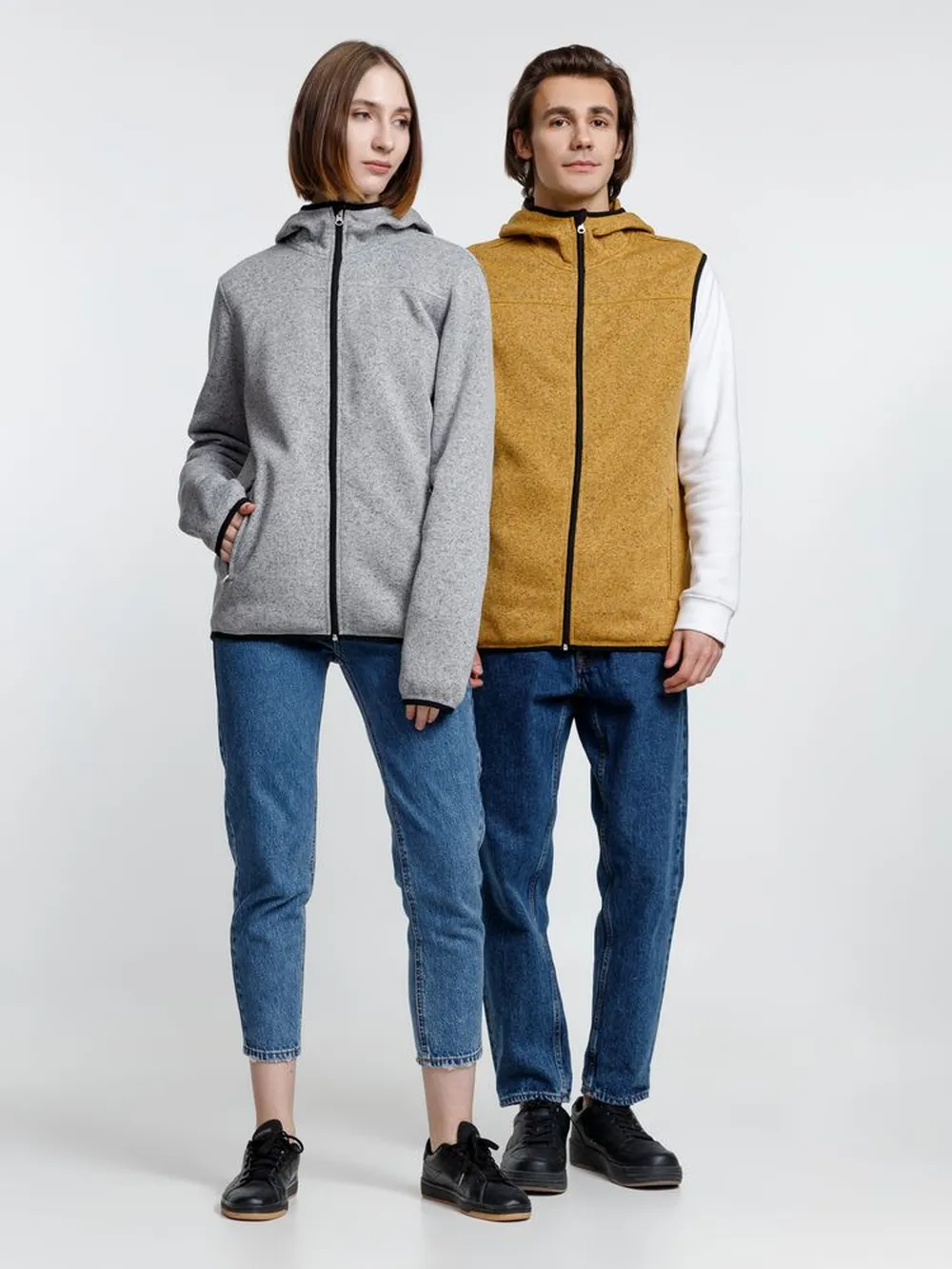 Жилет с капюшоном унисекс Gotland, горчичный, размер XL заказать онлайн с вашим дизайном на заказ в Москве и области