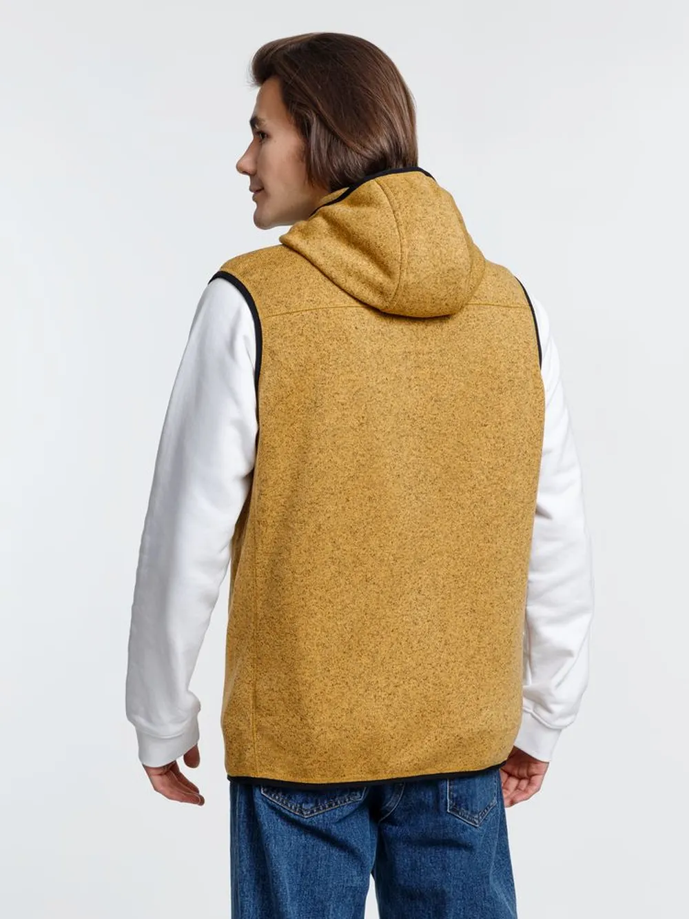 Жилет с капюшоном унисекс Gotland, горчичный, размер XL заказать онлайн с вашим дизайном на заказ в Москве и области