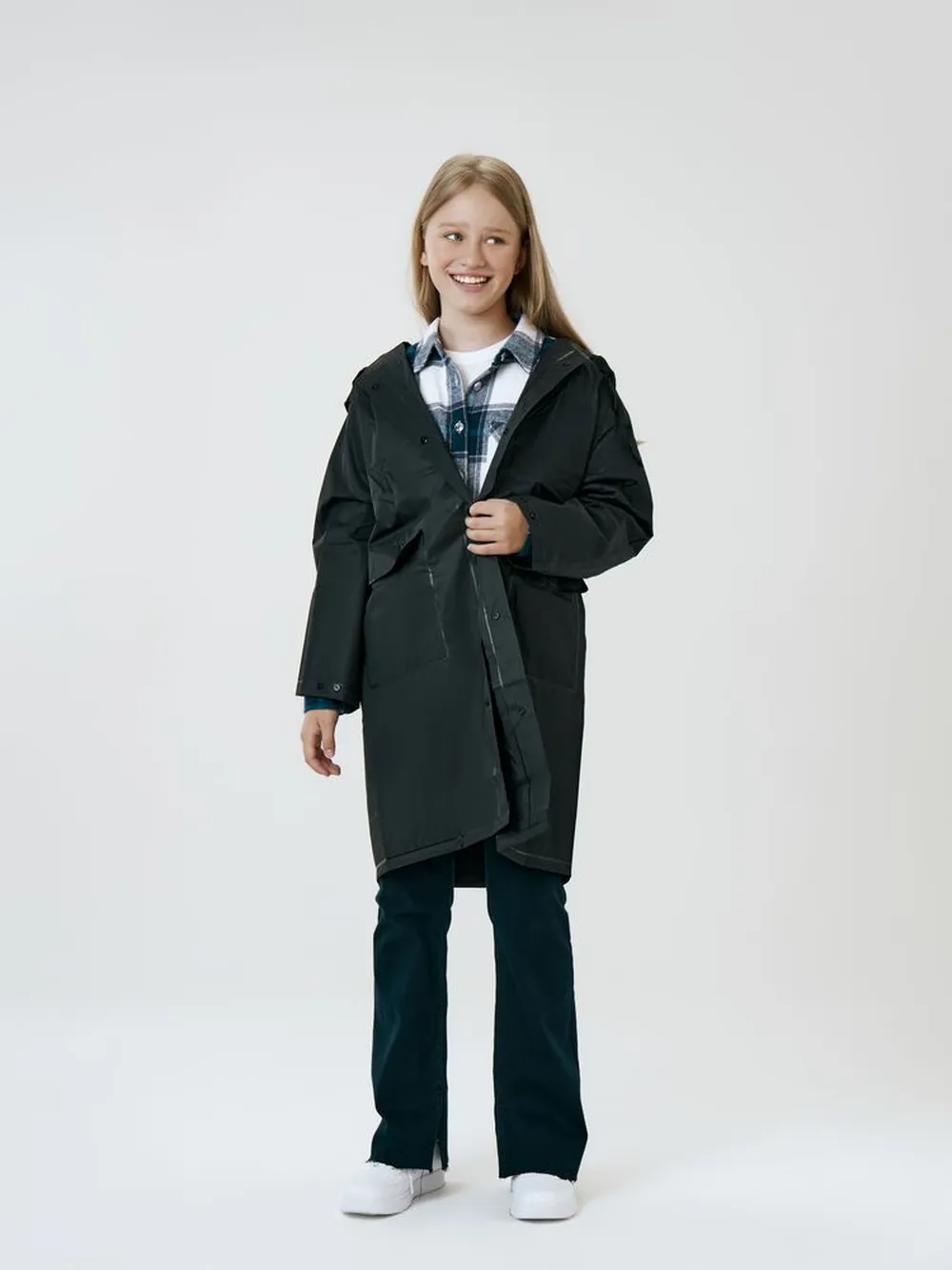 Дождевик детский RainDrop Kids, черный, 10 лет (рост 130-140) заказать онлайн с вашим дизайном на заказ в Москве и области