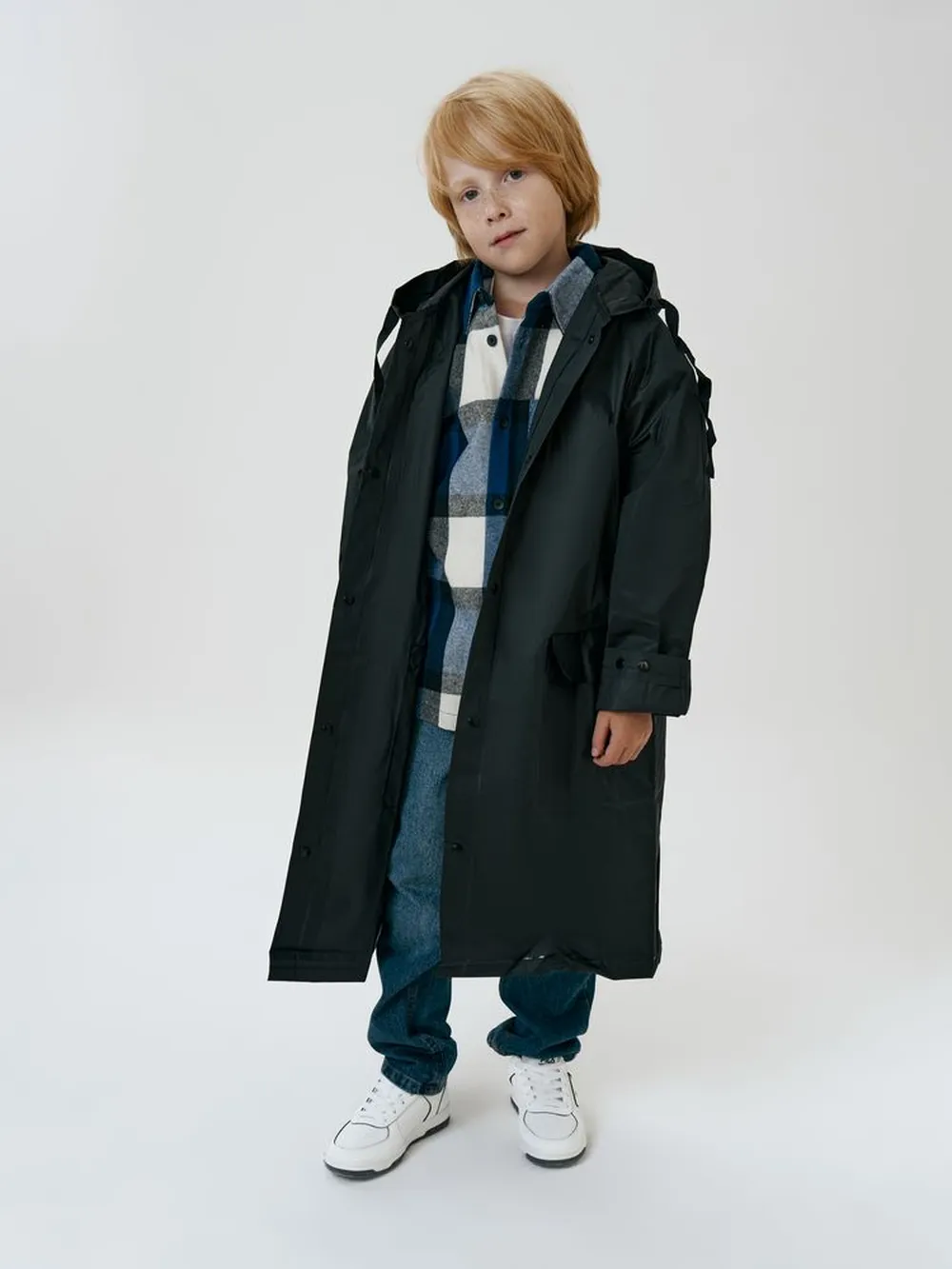 Дождевик детский RainDrop Kids, черный, 10 лет (рост 130-140) заказать онлайн с вашим дизайном на заказ в Москве и области