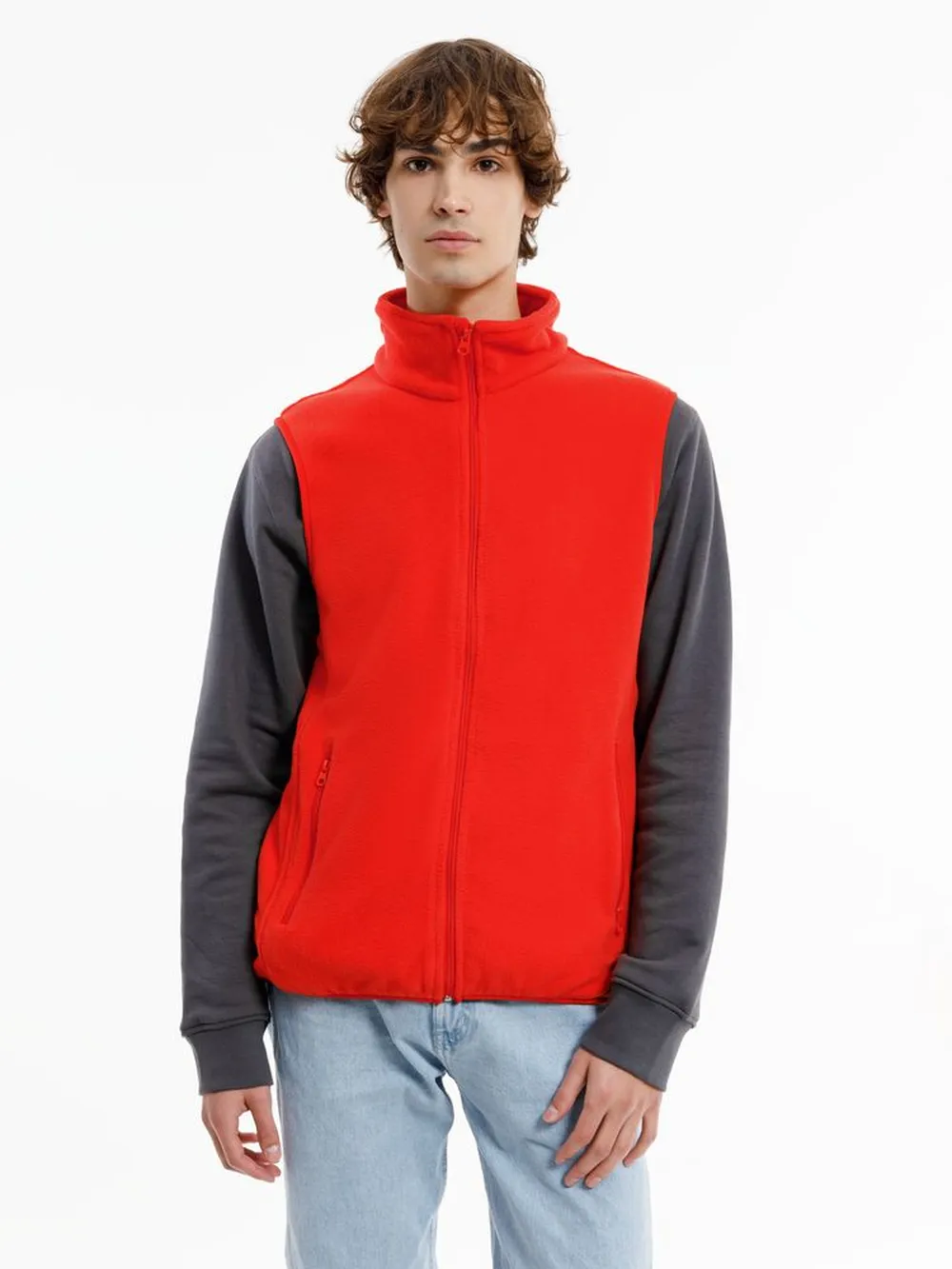 Жилет флисовый унисекс Nesse, красный, размер XL/XXL заказать онлайн с вашим дизайном на заказ в Москве и области