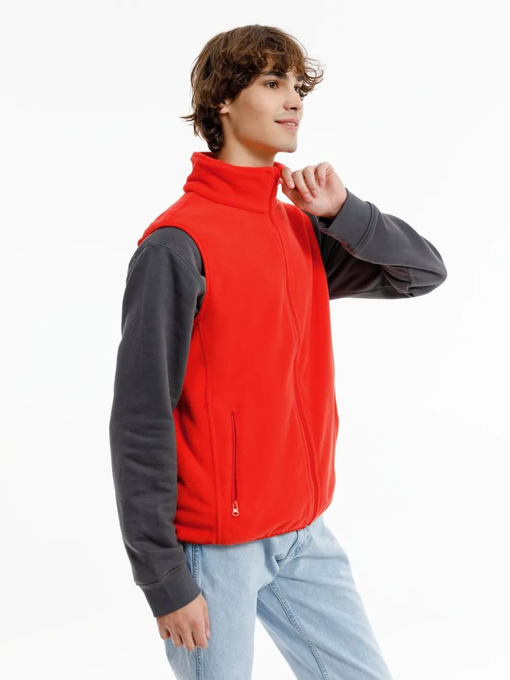 Жилет флисовый унисекс Nesse, красный, размер XL/XXL заказать онлайн с вашим дизайном на заказ в Москве и области