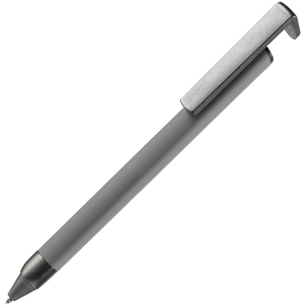 Ручка шариковая Standic с подставкой для телефона, серая заказать онлайн с вашим дизайном на заказ в Москве и области