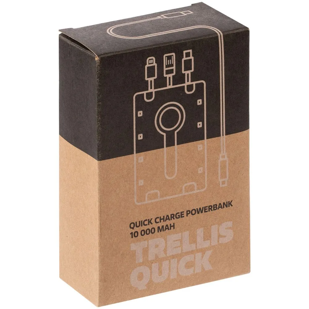 Аккумулятор с быстрой зарядкой Trellis Quick 10000 мАч, белый заказать онлайн с вашим дизайном на заказ в Москве и области