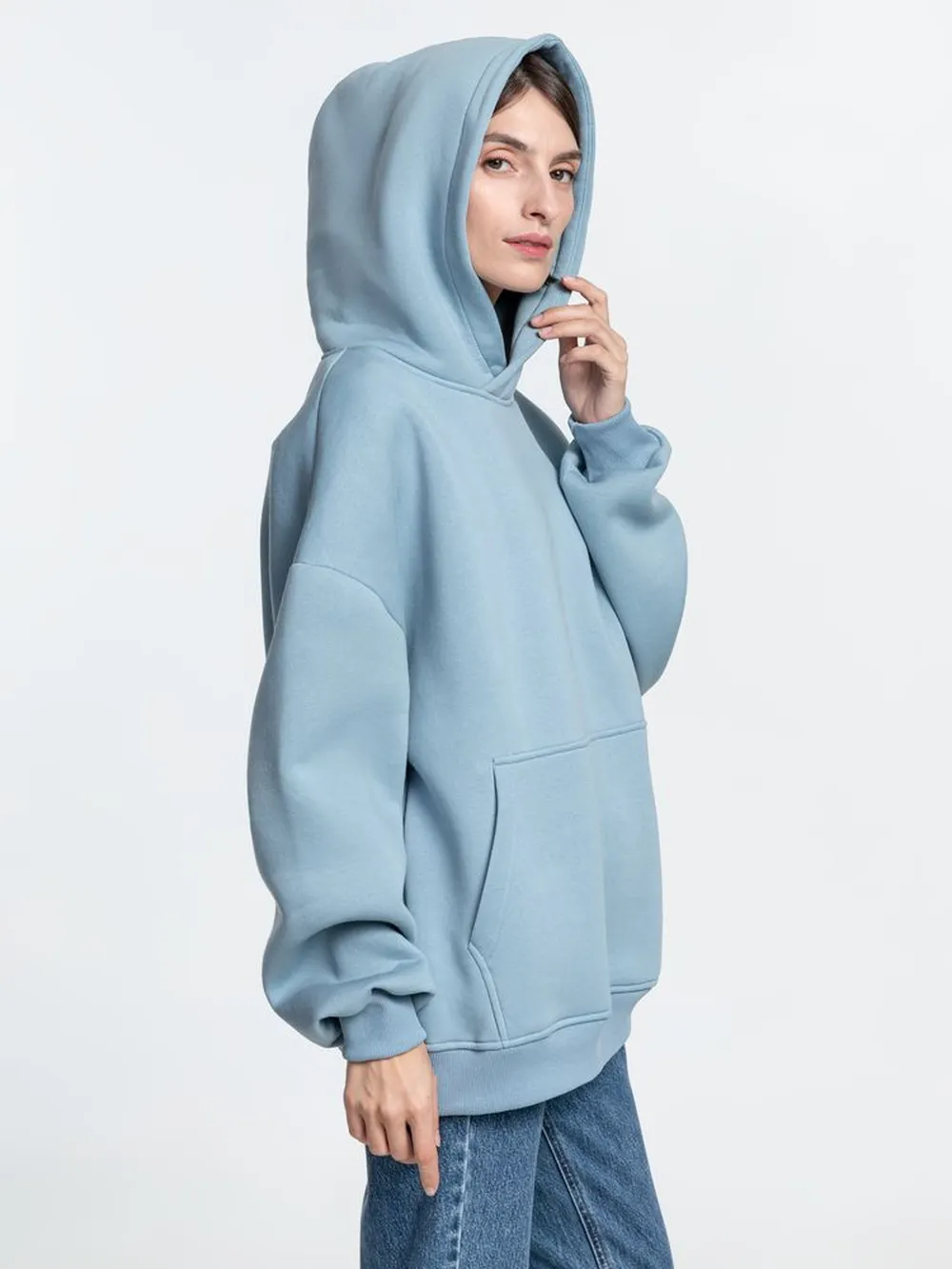 Худи Kulonga Oversize, серо-голубое, размер M/L заказать онлайн с вашим дизайном на заказ в Москве и области