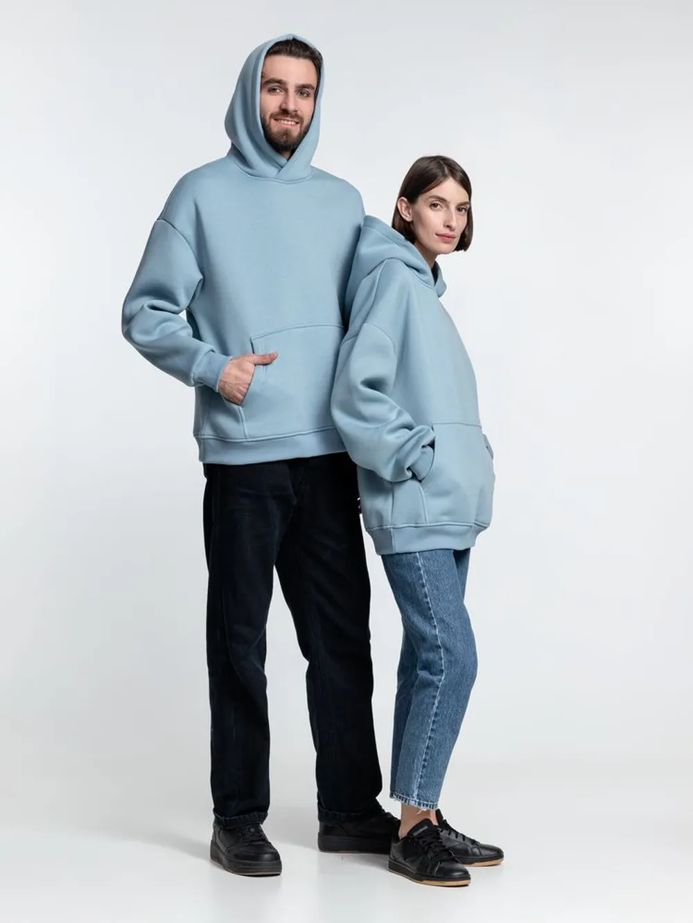 Худи Kulonga Oversize, серо-голубое, размер M/L заказать онлайн с вашим дизайном на заказ в Москве и области