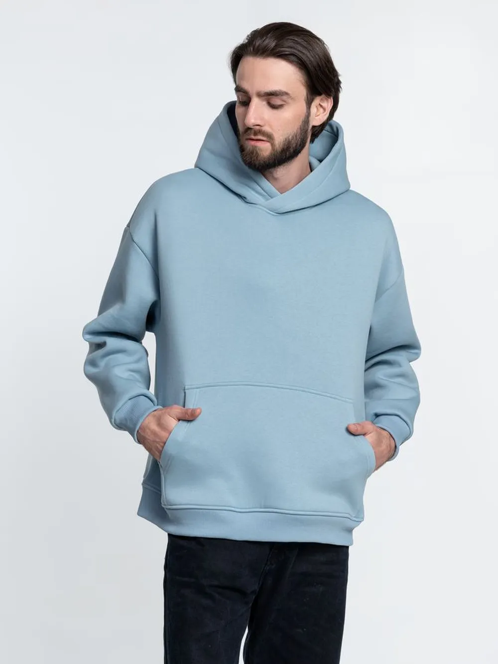 Худи Kulonga Oversize, серо-голубое, размер M/L заказать онлайн с вашим дизайном на заказ в Москве и области