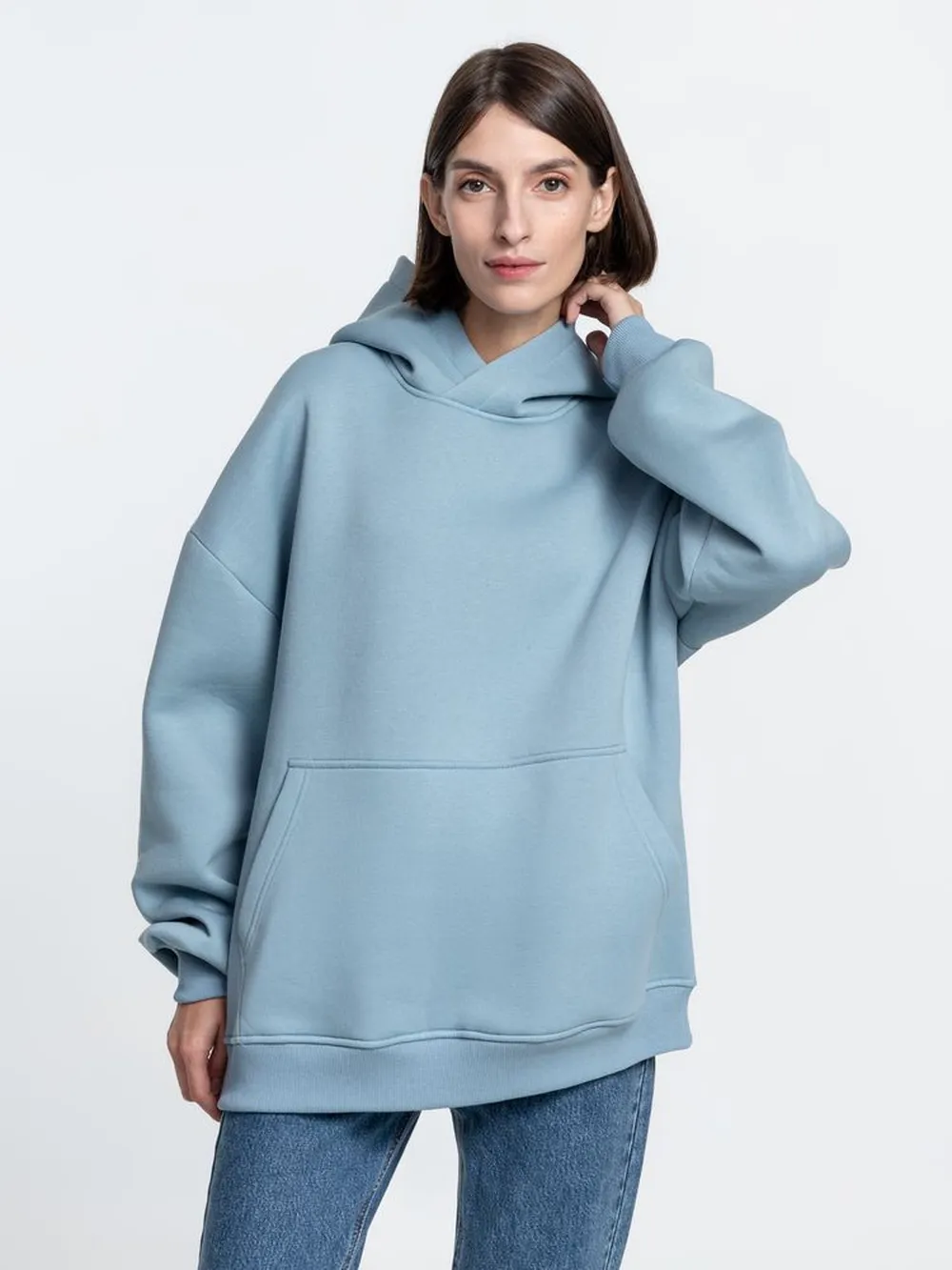 Худи Kulonga Oversize, серо-голубое, размер ХL/ХХL заказать онлайн с вашим дизайном на заказ в Москве и области