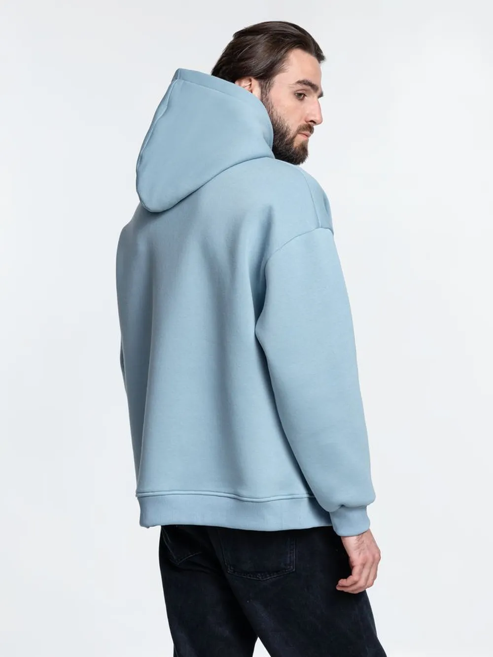 Худи Kulonga Oversize, серо-голубое, размер ХL/ХХL заказать онлайн с вашим дизайном на заказ в Москве и области