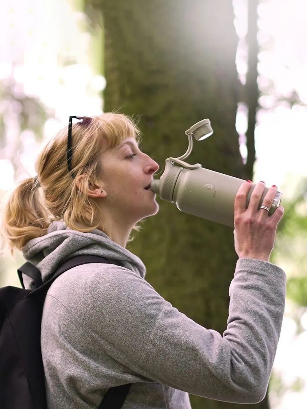 Термобутылка Fujisan XL, серая заказать онлайн с вашим дизайном на заказ в Москве и области