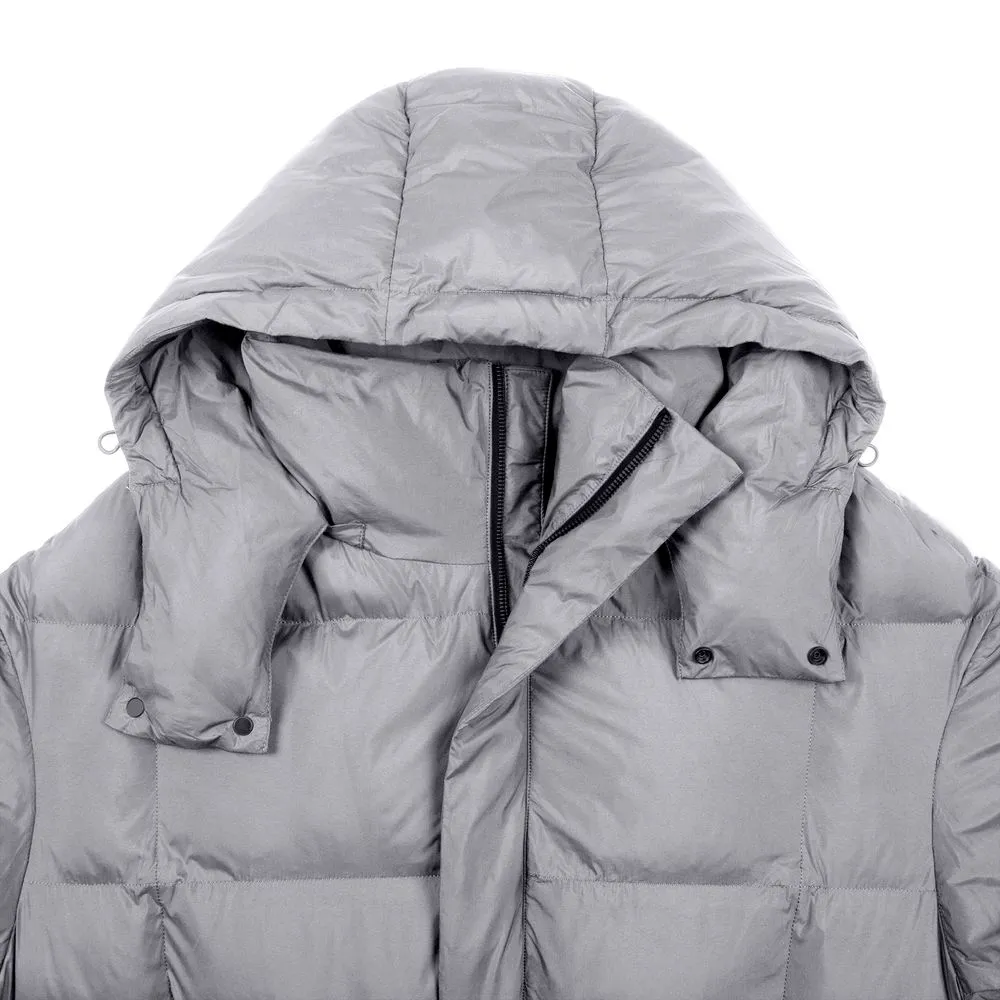 Пуховик унисекс Kapsula, серый заказать онлайн с вашим дизайном на заказ в Москве и области