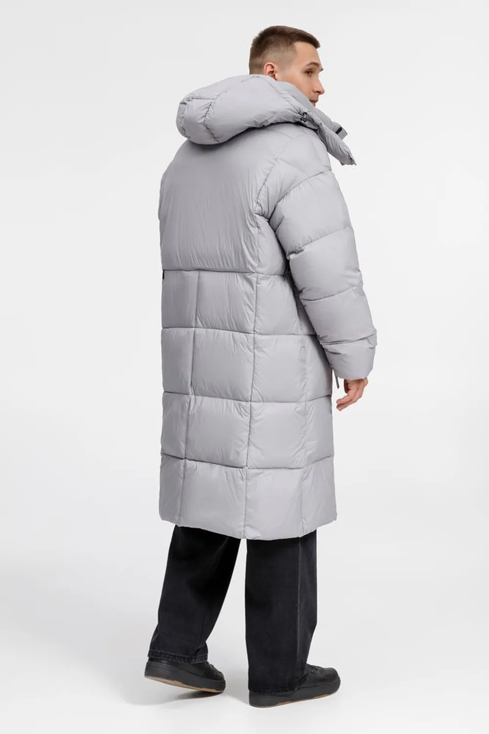Пуховик унисекс Kapsula, серый заказать онлайн с вашим дизайном на заказ в Москве и области