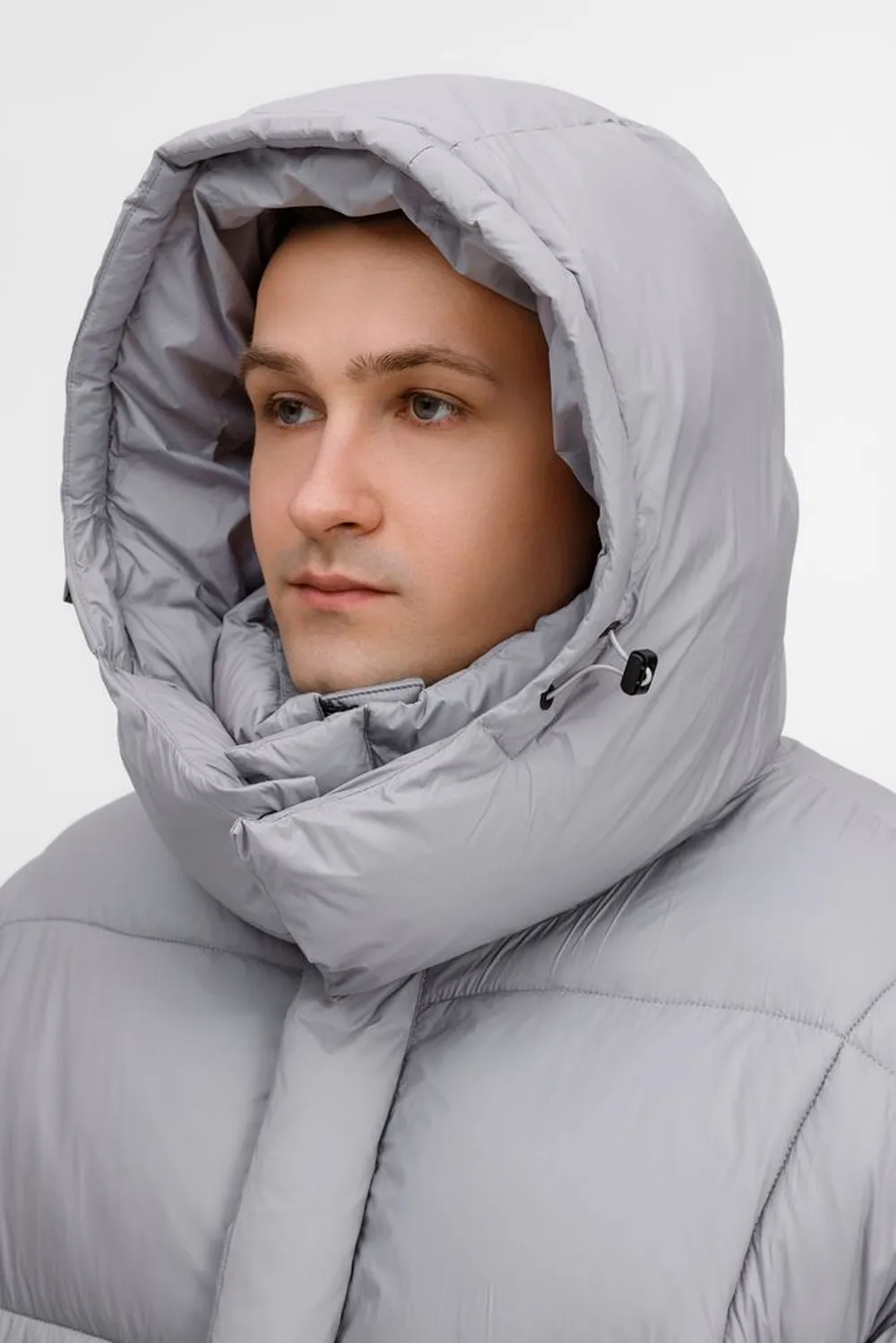 Пуховик унисекс Kapsula, серый заказать онлайн с вашим дизайном на заказ в Москве и области
