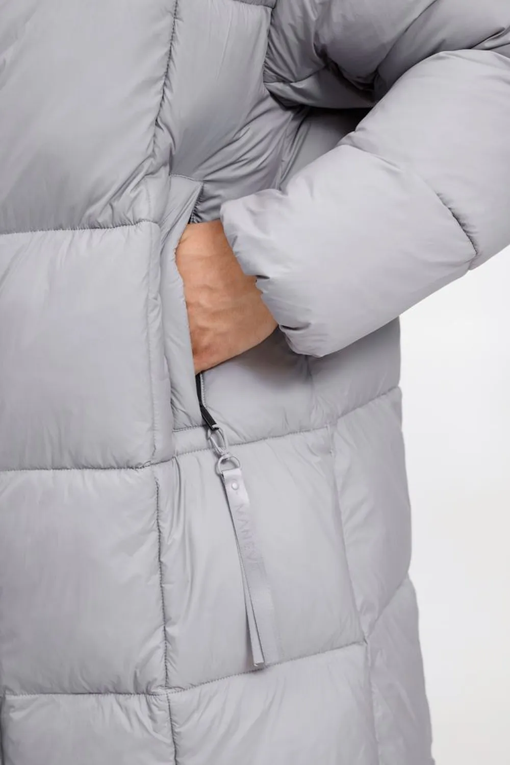 Пуховик унисекс Kapsula, серый заказать онлайн с вашим дизайном на заказ в Москве и области