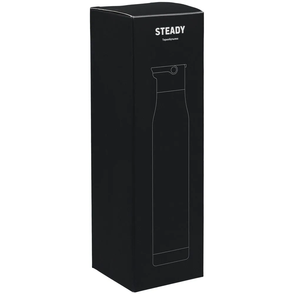Термобутылка Steady, синяя заказать онлайн с вашим дизайном на заказ в Москве и области