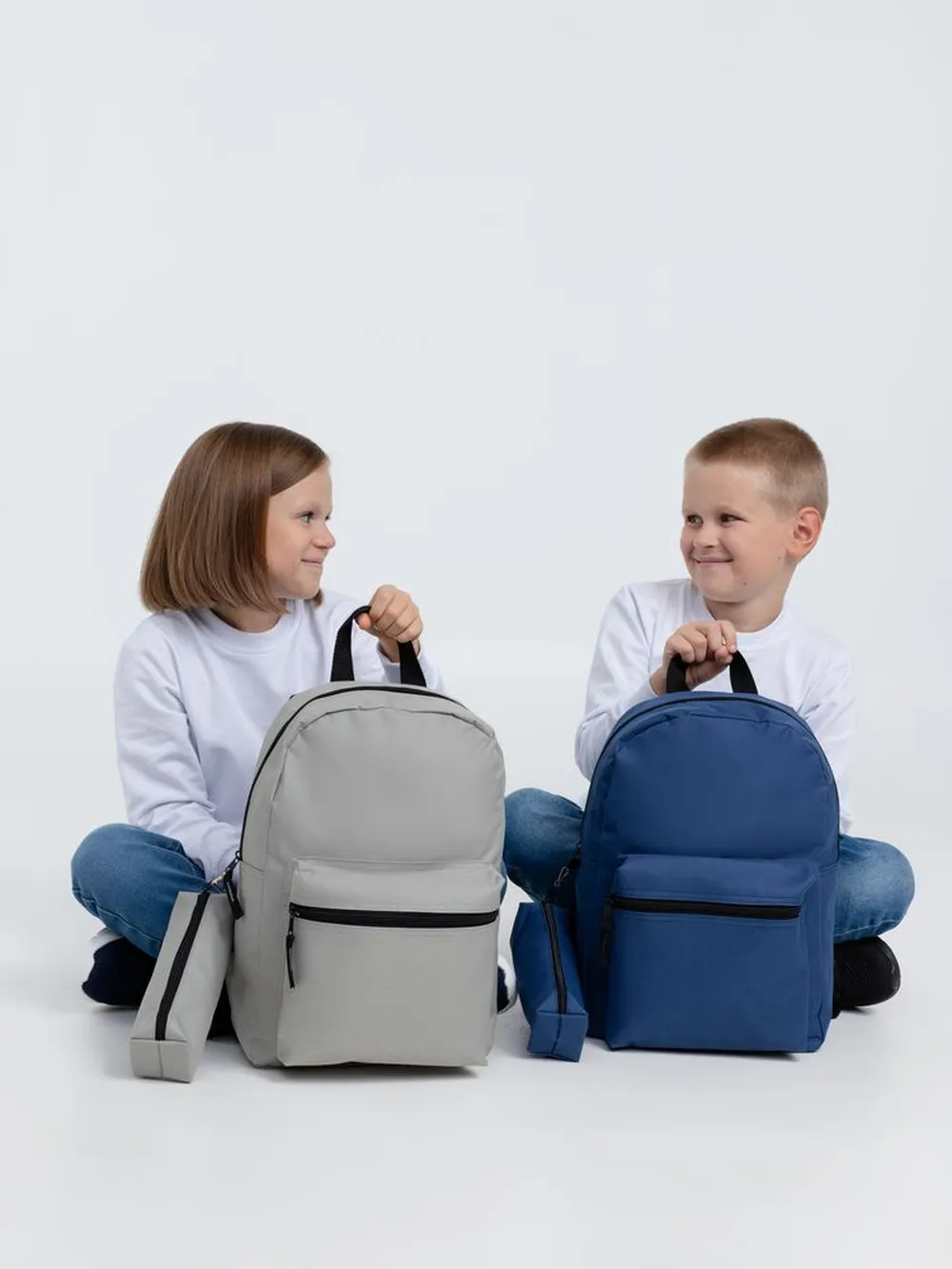 Детский рюкзак Base Kids с пеналом, темно-синий заказать онлайн с вашим дизайном на заказ в Москве и области