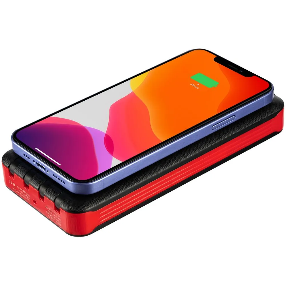 Аккумулятор с беспроводной зарядкой Holiday Maker Wireless, 10000 мАч, красный заказать онлайн с вашим дизайном на заказ в Москве и области