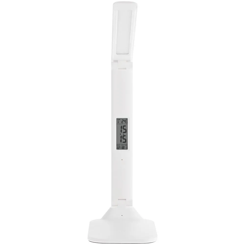 Настольная лампа с часами и календарем Office Torch ver.2, белая заказать онлайн с вашим дизайном на заказ в Москве и области