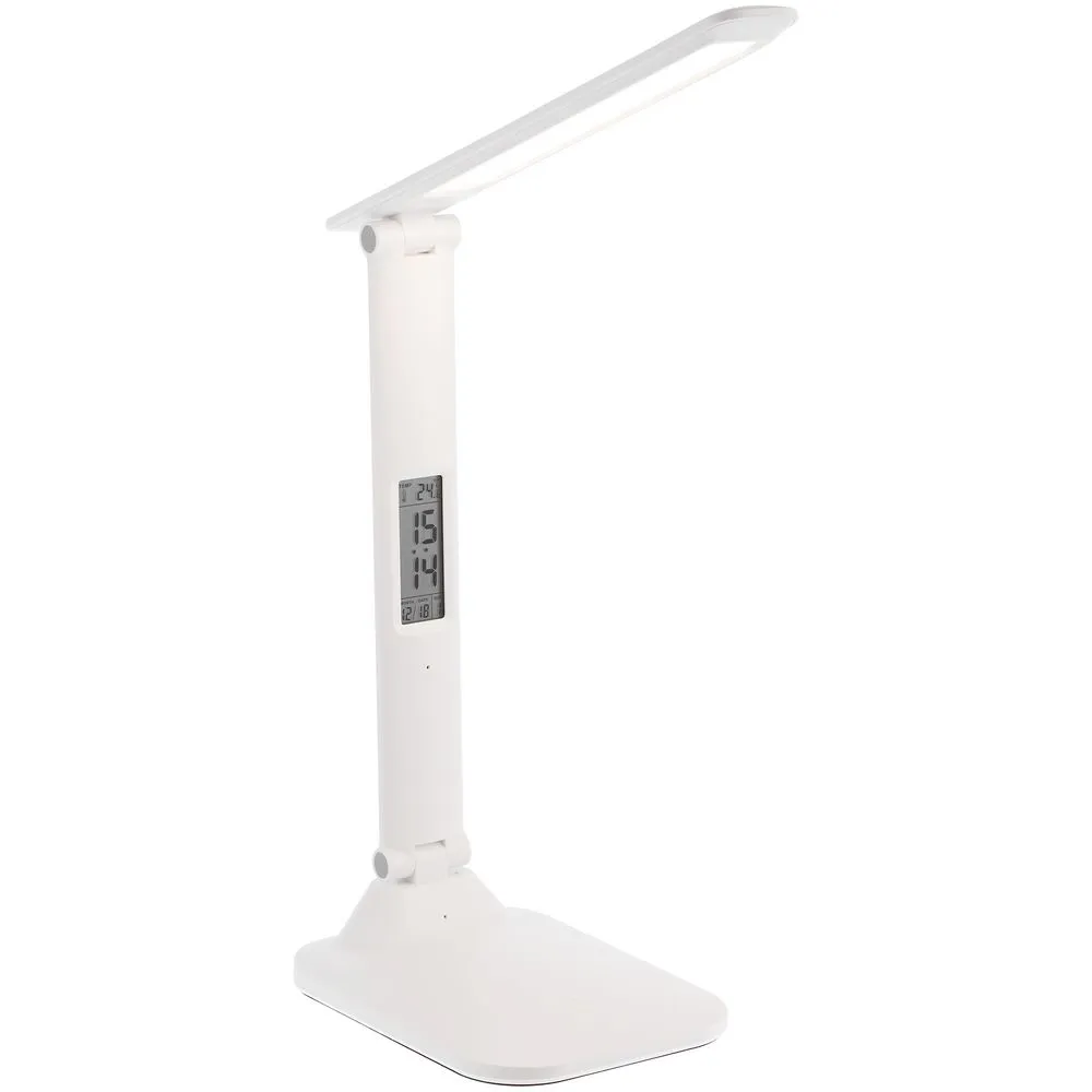Настольная лампа с часами и календарем Office Torch ver.2, белая заказать онлайн с вашим дизайном на заказ в Москве и области