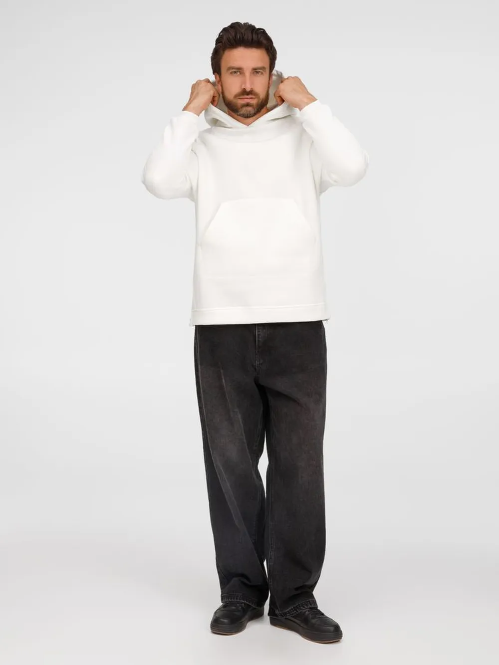 Худи унисекс оверсайз Easy Street, молочно-белое, размер XS/S заказать онлайн с вашим дизайном на заказ в Москве и области