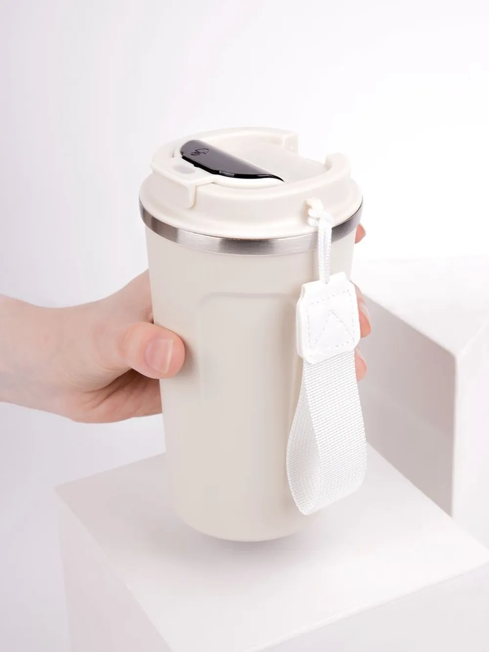 Смарт-стакан с заменяемой батареей tellMug, ver.2, молочно-белый заказать онлайн с вашим дизайном на заказ в Москве и области