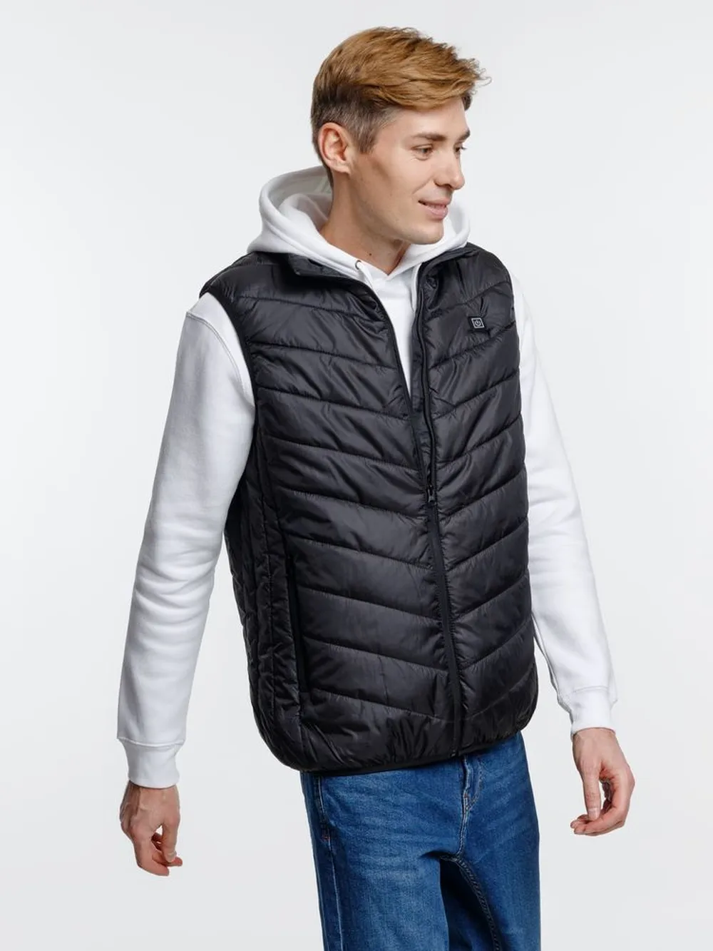 Жилет с подогревом Thermalli Valmorel, черный, размер L заказать онлайн с вашим дизайном на заказ в Москве и области